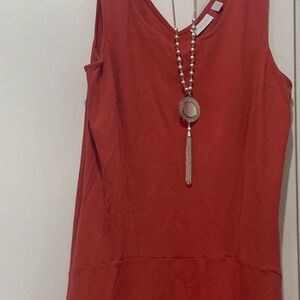 Coral Sleeveless Tennis Style Dress